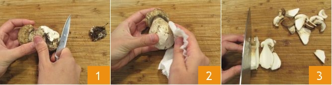 Приготовление ризотто с белыми грибами: шаги 1-3