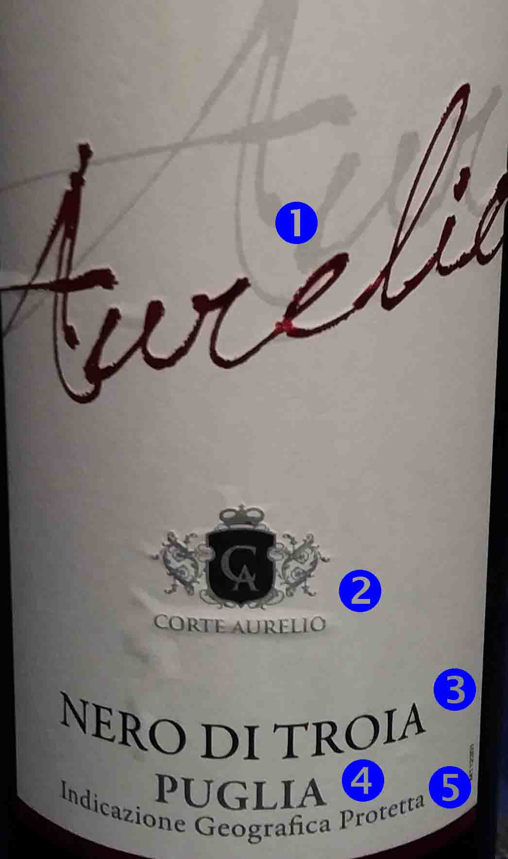 этикетка от вина Nero di Troia
