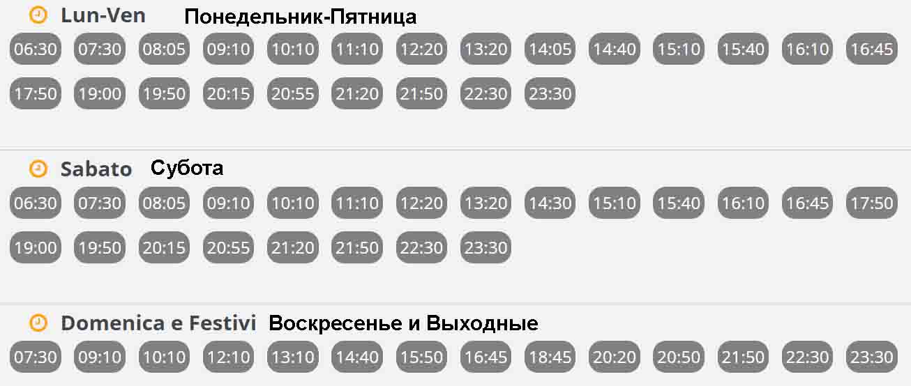 Расписание автобусов от Аэропорта Фьюмичино (Рим) Треминал 1 до моря (город Остия- Ostia)